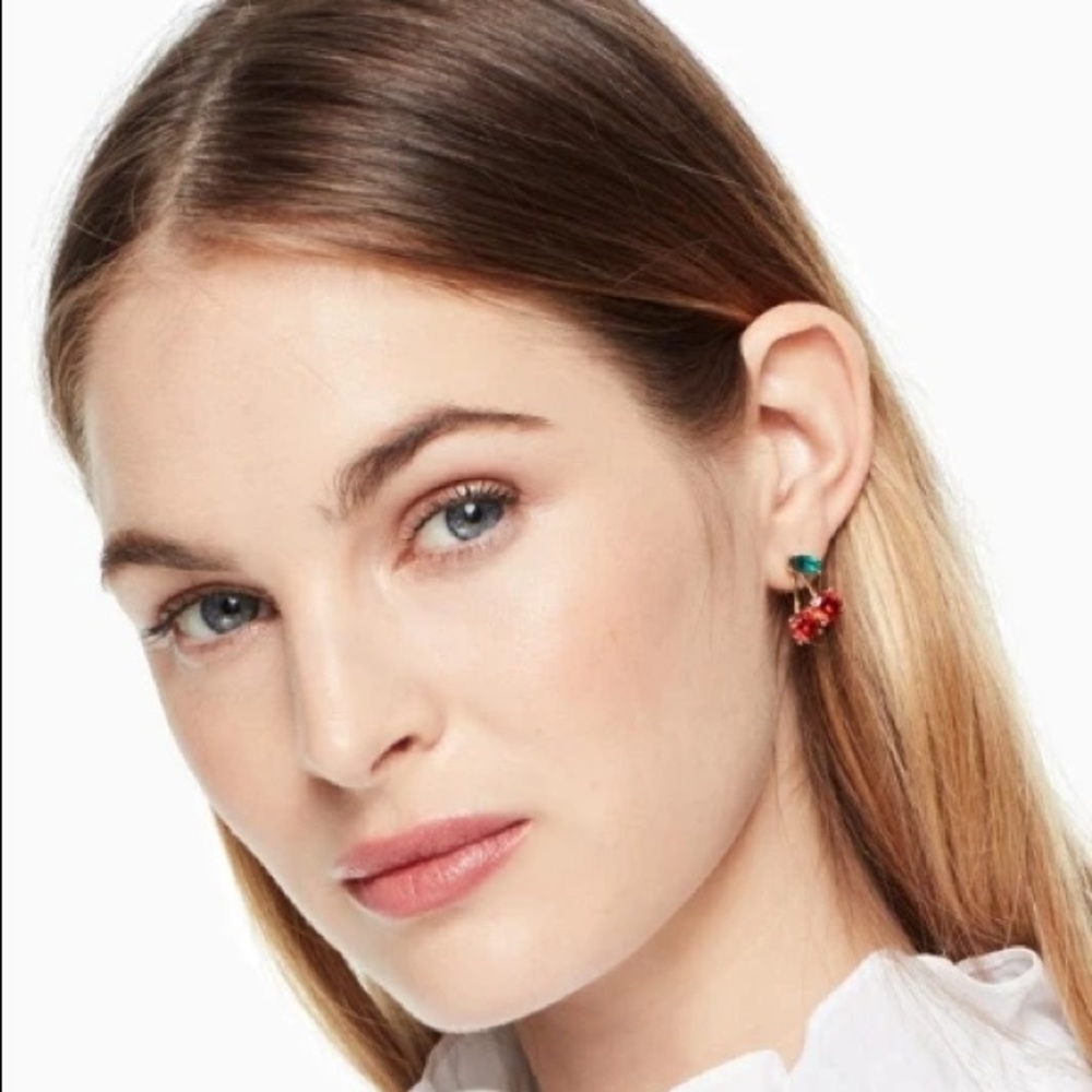 Kate Spade Ma Cherie Red Cherry Stud Earrings - Picture 2 of 3